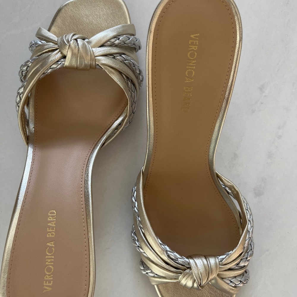 Designer metallic sandals